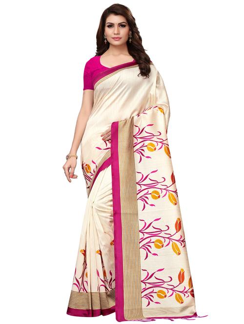 floral motif bhagalpuri printed saree with blouse - 15850901 - Very Small Image - 1