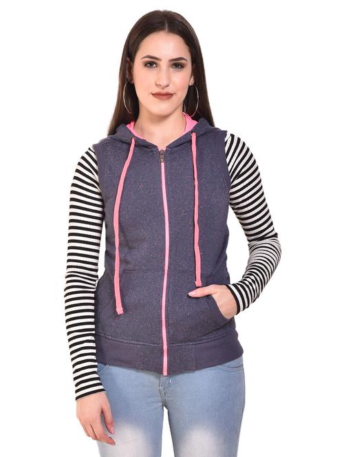 striped sleeved hooded sweatshirt - 15851124 - Very Small Image - 1