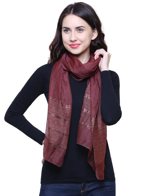 brown cotton scarf - 15851127 - Very Small Image - 1