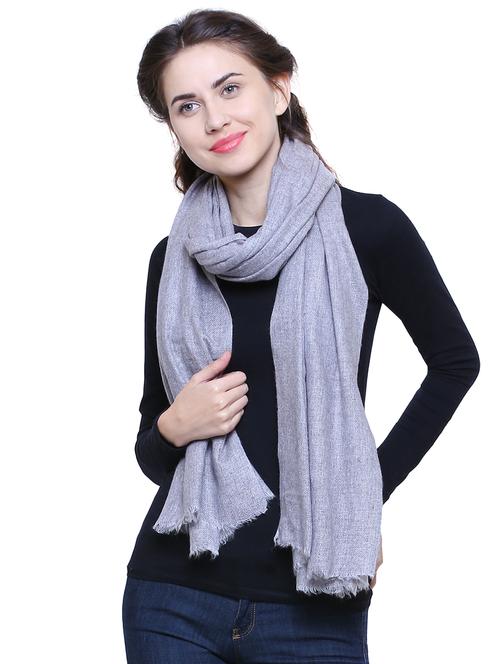 grey woolen stole - 15851158 - Very Small Image - 1