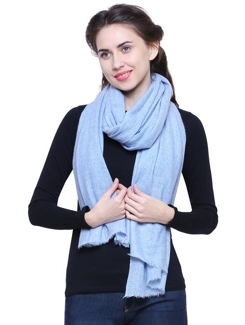 light blue woolen stole - 15851159 - Very Small Image - 1