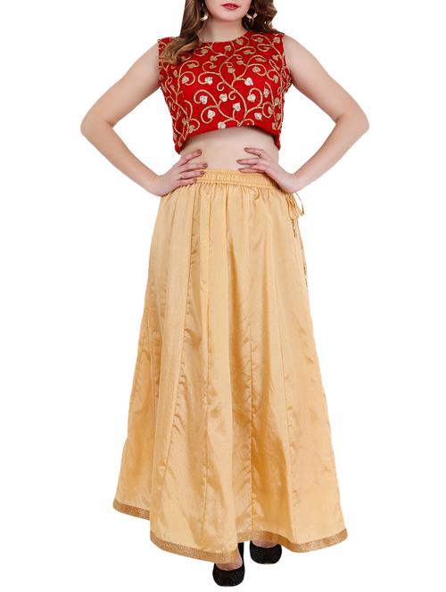 zari embroidered top with skirt set - 15851550 - Very Small Image - 1
