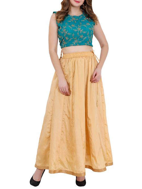 zari embroidered top with skirt set - 15851551 - Very Small Image - 1