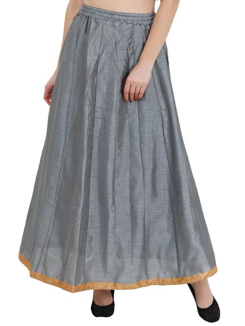 gota patti silk blend flared skirt - 15851581 - Very Small Image - 1