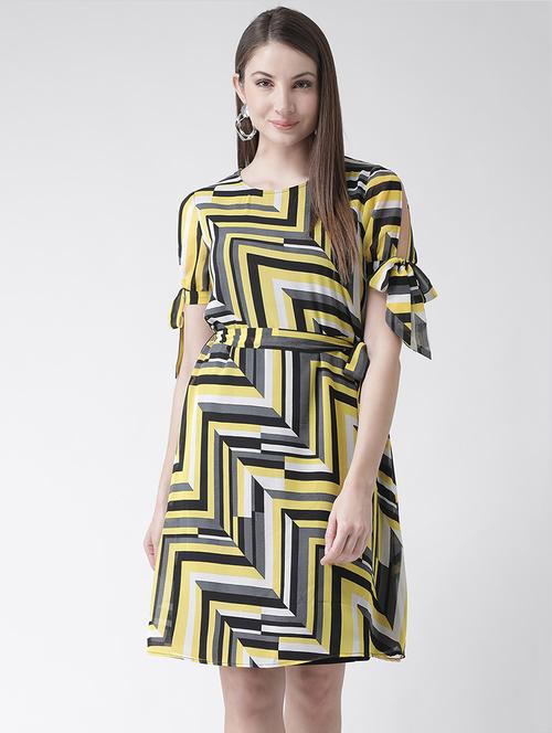chevron tie belted dress - 15852311 - Very Small Image - 1
