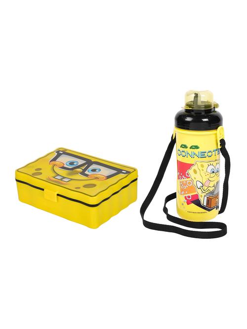 jayco sponge bob yellow plastic lunch box and bingo big water bottle set for kids - 15852872 - Very Small Image - 1