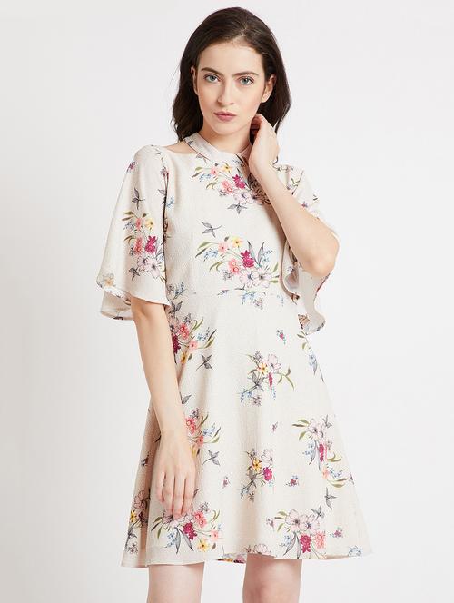 floral bell sleeved a-line dress - 15853281 - Very Small Image - 1