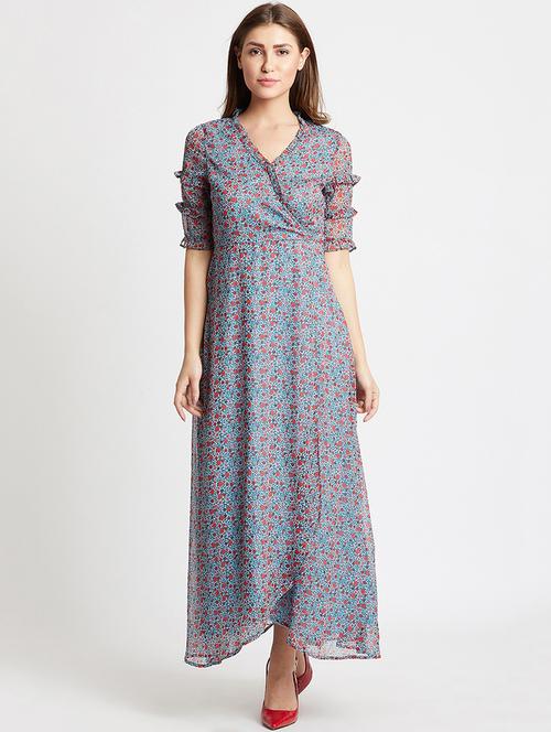 frill detail sleeved maxi dress - 15853306 - Very Small Image - 1