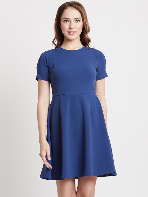 criss cross tie back skater dress - 15853317 - Very Small Image - 1