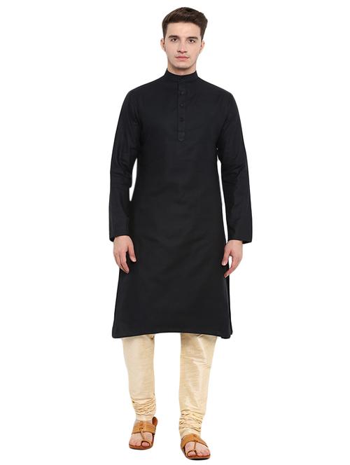black cotton long kurta - 15853866 - Very Small Image - 1