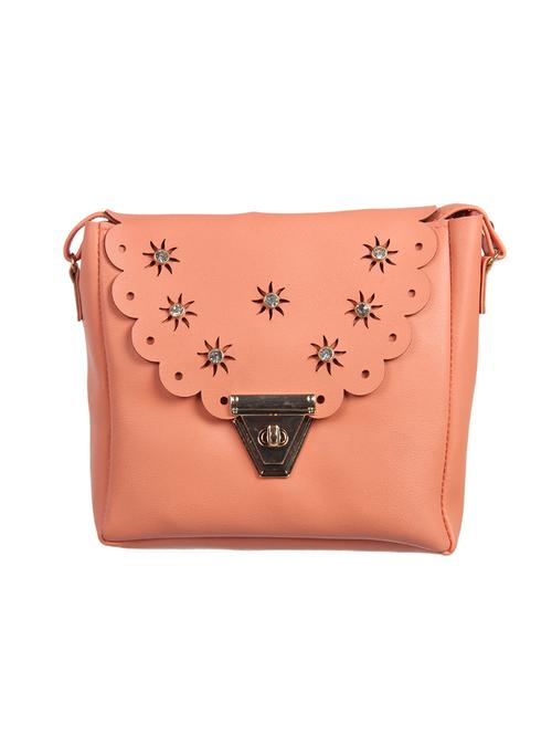 orange leatherette (pu) sling bag - 15855102 - Very Small Image - 1