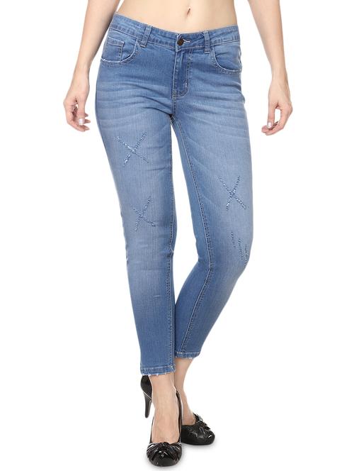 distressed mid rise jeans - 15855156 - Very Small Image - 1