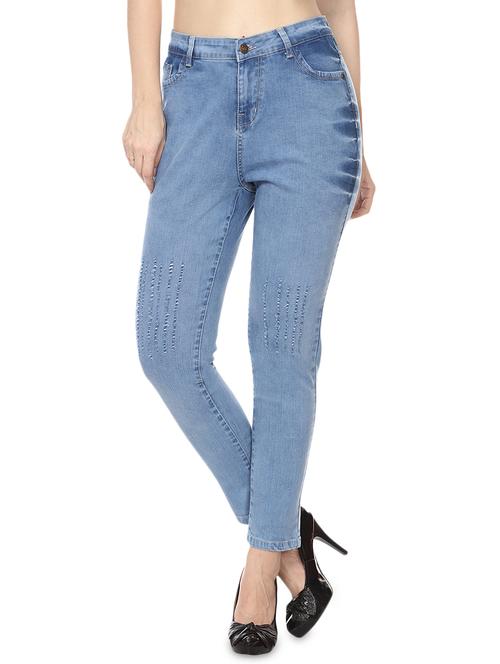 distressed ankle length jeans - 15855161 - Very Small Image - 1