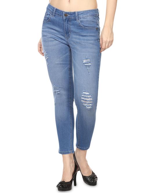 distressed ankle length jeans - 15855162 - Very Small Image - 1