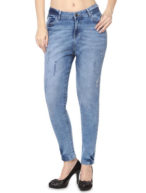 distressed mid rise jeans - 15855163 - Very Small Image - 1