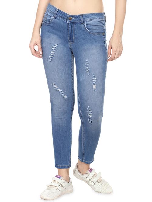 ankle length distressed jeans - 15855165 - Very Small Image - 1