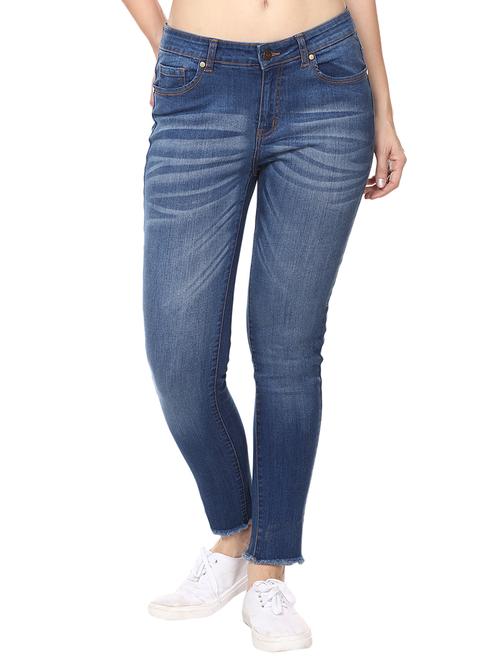 laser wash frayed hem jeans - 15855171 - Very Small Image - 1