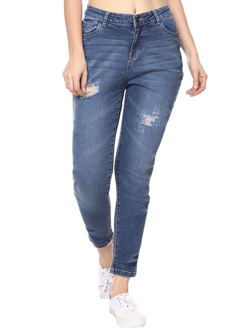 high waist distressed jeans - 15855175 - Very Small Image - 1