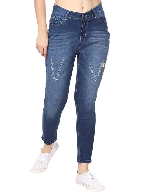 laser wash distressed jeans - 15855179 - Very Small Image - 1