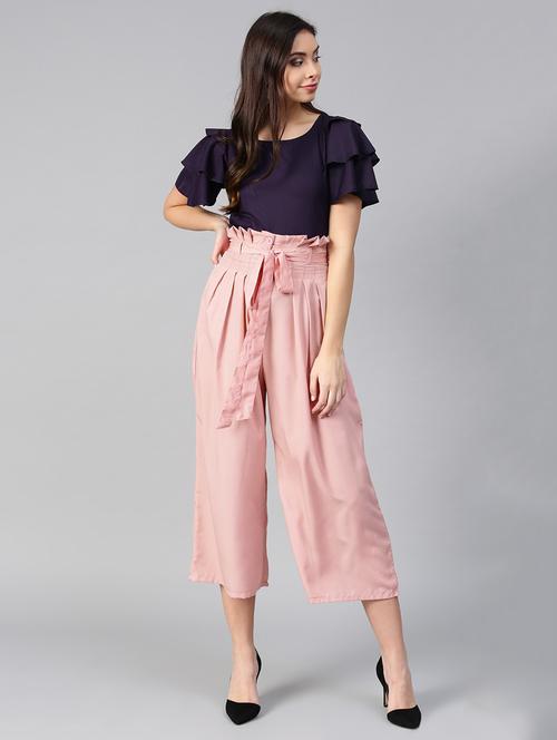 ruffle detail top & pleated trouser set - 15855201 - Very Small Image - 1