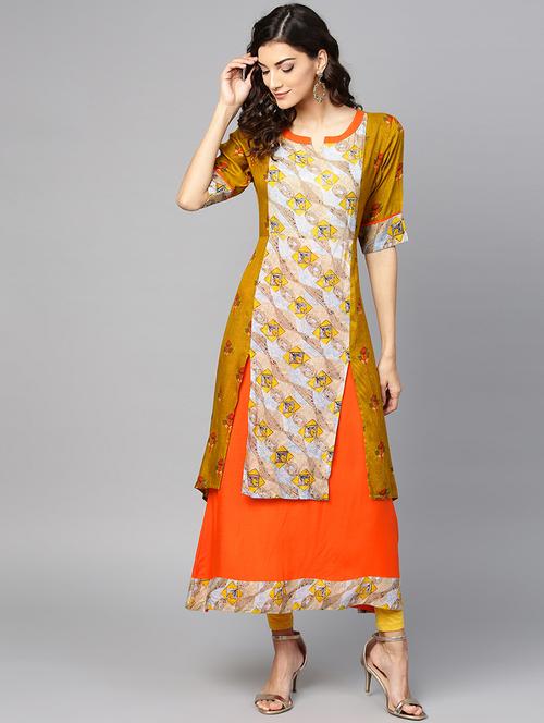layered printed kurta - 15855225 - Very Small Image - 1