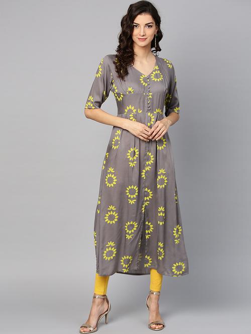 floral print a-line kurta - 15855227 - Very Small Image - 1