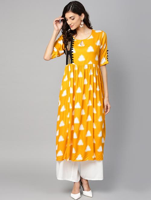 flared geometrical kurta - 15855229 - Very Small Image - 1