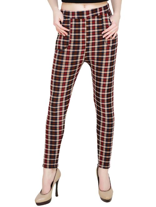 high waist checkered jegging - 15855287 - Very Small Image - 1