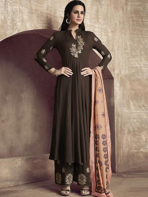 embroidered flared suit set - 15855779 - Very Small Image - 1