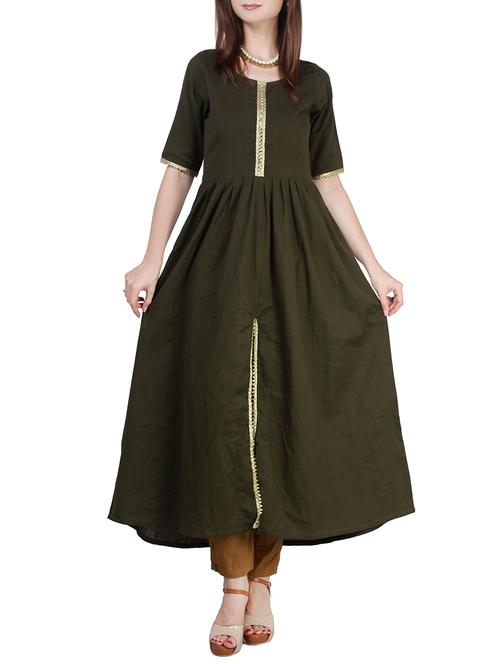 front slit flared kurta - 15855978 - Very Small Image - 1