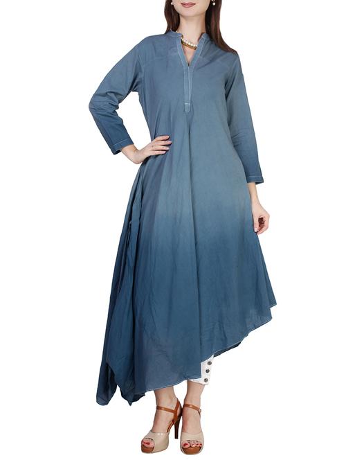 asymmetrical flared kurta - 15855980 - Very Small Image - 1