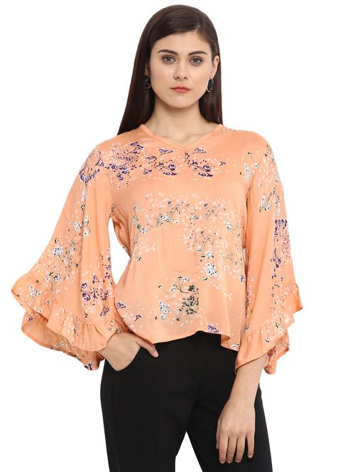 floral bell sleeved top - 15856852 - Very Small Image - 1