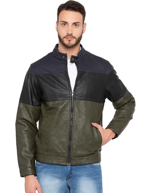 green leatherette biker jacket - 15856883 - Very Small Image - 1