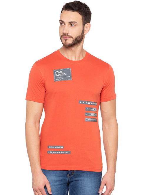 orange front print t-shirt - 15856919 - Very Small Image - 1