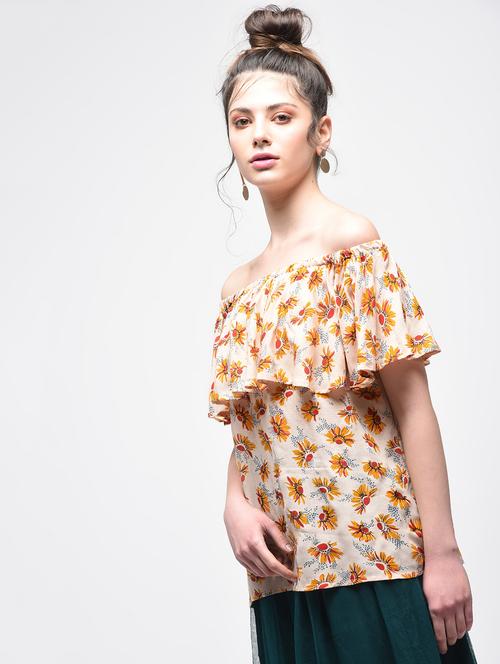 floral off shoulder top - 15857048 - Very Small Image - 1