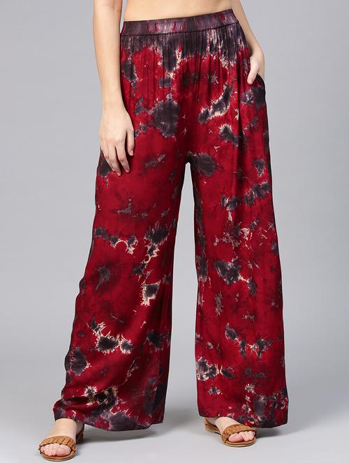tied and dyed elasticated waist palazzo - 15857107 - Very Small Image - 1