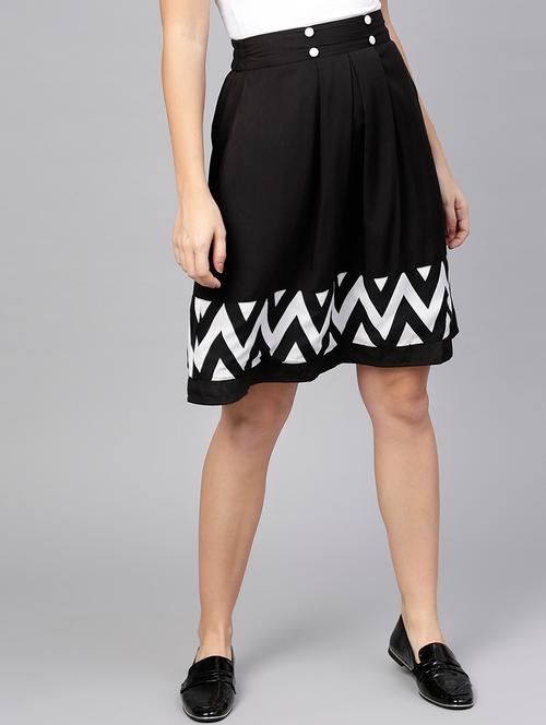 pleated button detail a-line skirt - 15857117 - Very Small Image - 1