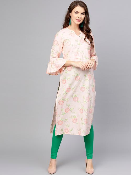 bell sleeves straight kurta - 15857146 - Very Small Image - 1