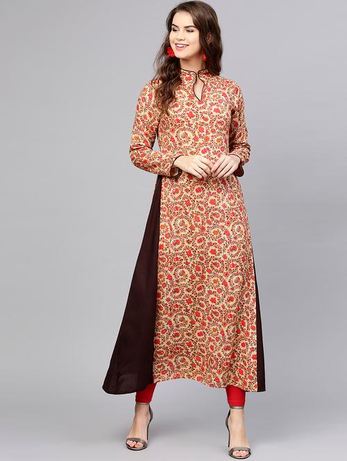 a-line printed kurta - 15857175 - Very Small Image - 1