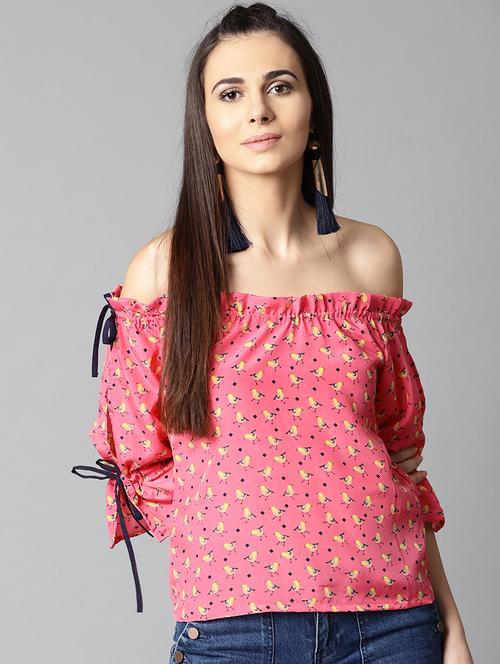 tie up detail off shoulder top - 15857216 - Very Small Image - 1