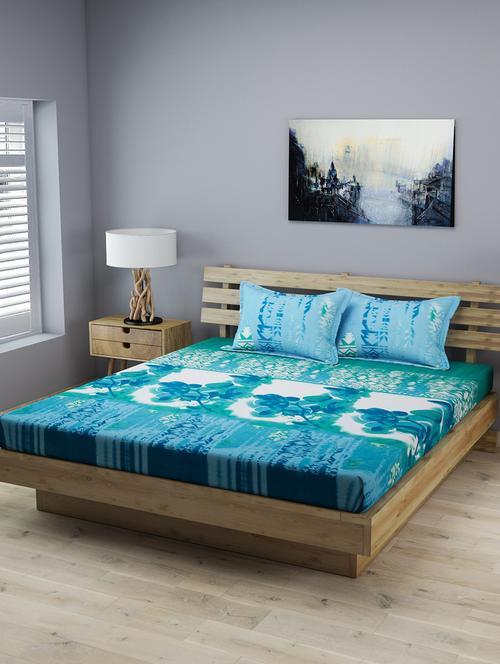 cotton double bedsheet with 2 pillow covers 210 tc, (108 inch x 108 inch) - 15857556 - Very Small Image - 1