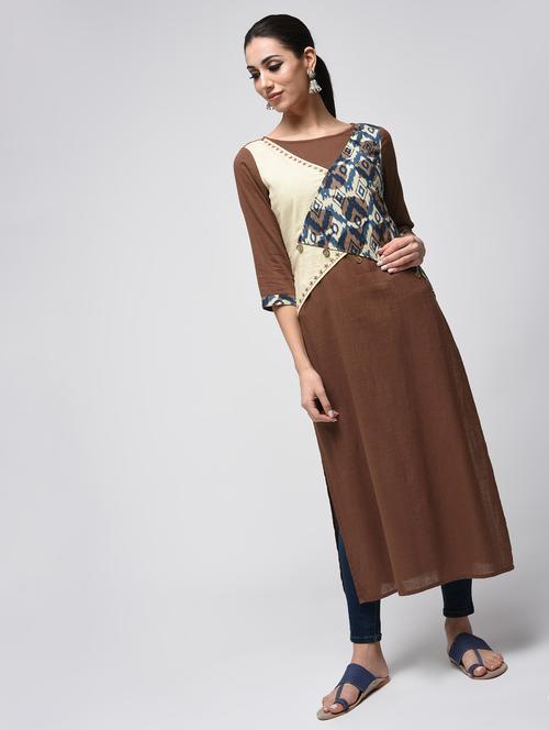 jacket inspire ikat straight kurta - 15858447 - Very Small Image - 1