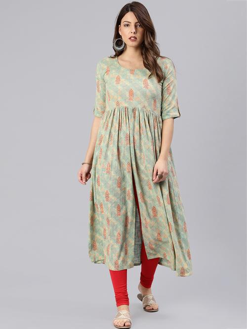flared printed kurta - 15858949 - Very Small Image - 1