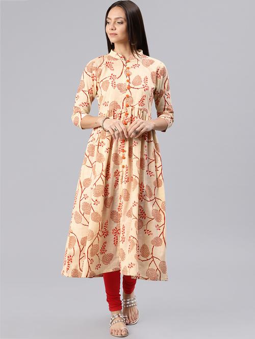 flared slit printed kurta - 15858950 - Very Small Image - 1