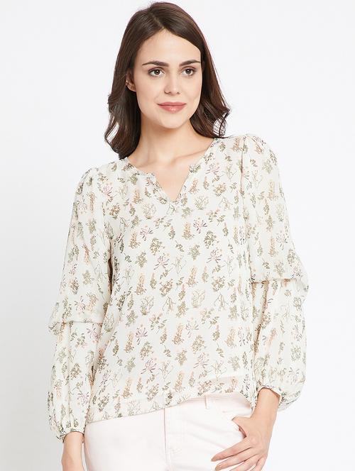 floral notch neck top - 15859594 - Very Small Image - 1