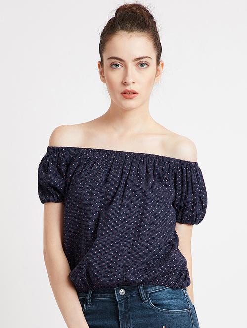 off shoulder blouson top - 15859638 - Very Small Image - 1