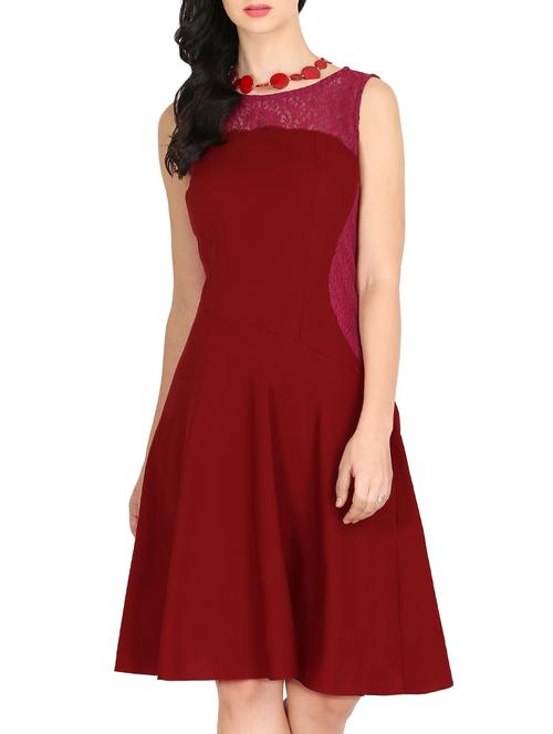 laced panel skater dress - 15859720 - Very Small Image - 1