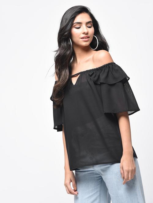 women's straight key hole neck top - 15859730 - Very Small Image - 1