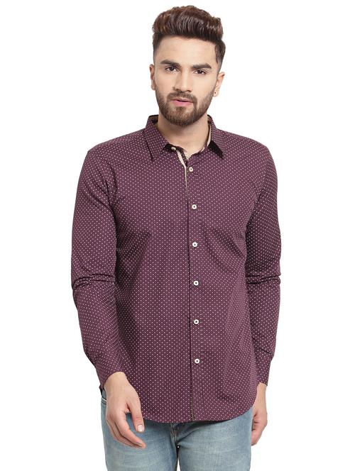 purple printed casual shirt - 15859769 - Very Small Image - 1