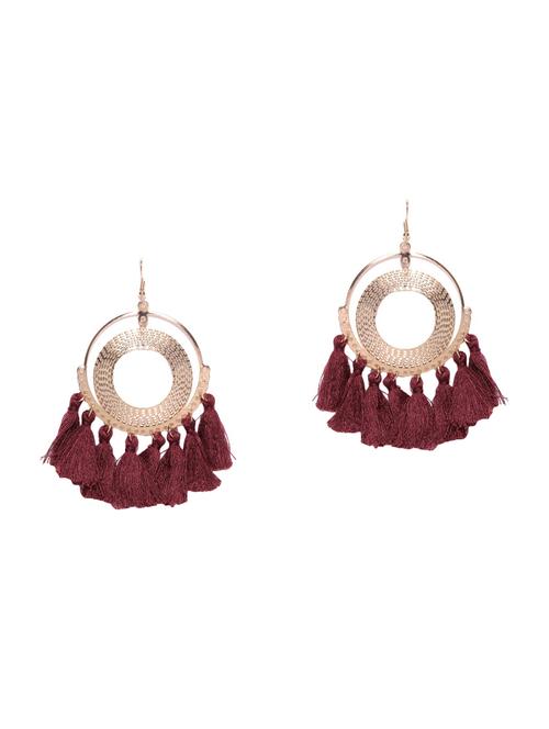 red gold plated drop earring - 15860412 - Very Small Image - 1